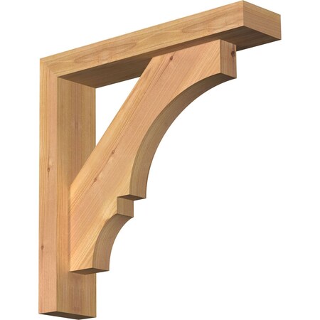 Ekena Millwork Balboa Block Smooth Bracket w/ Offset Brace, Western Red Cedar, 3 1/2"W x 16"D x 16"H BKT0402X16X16BOA05SWR